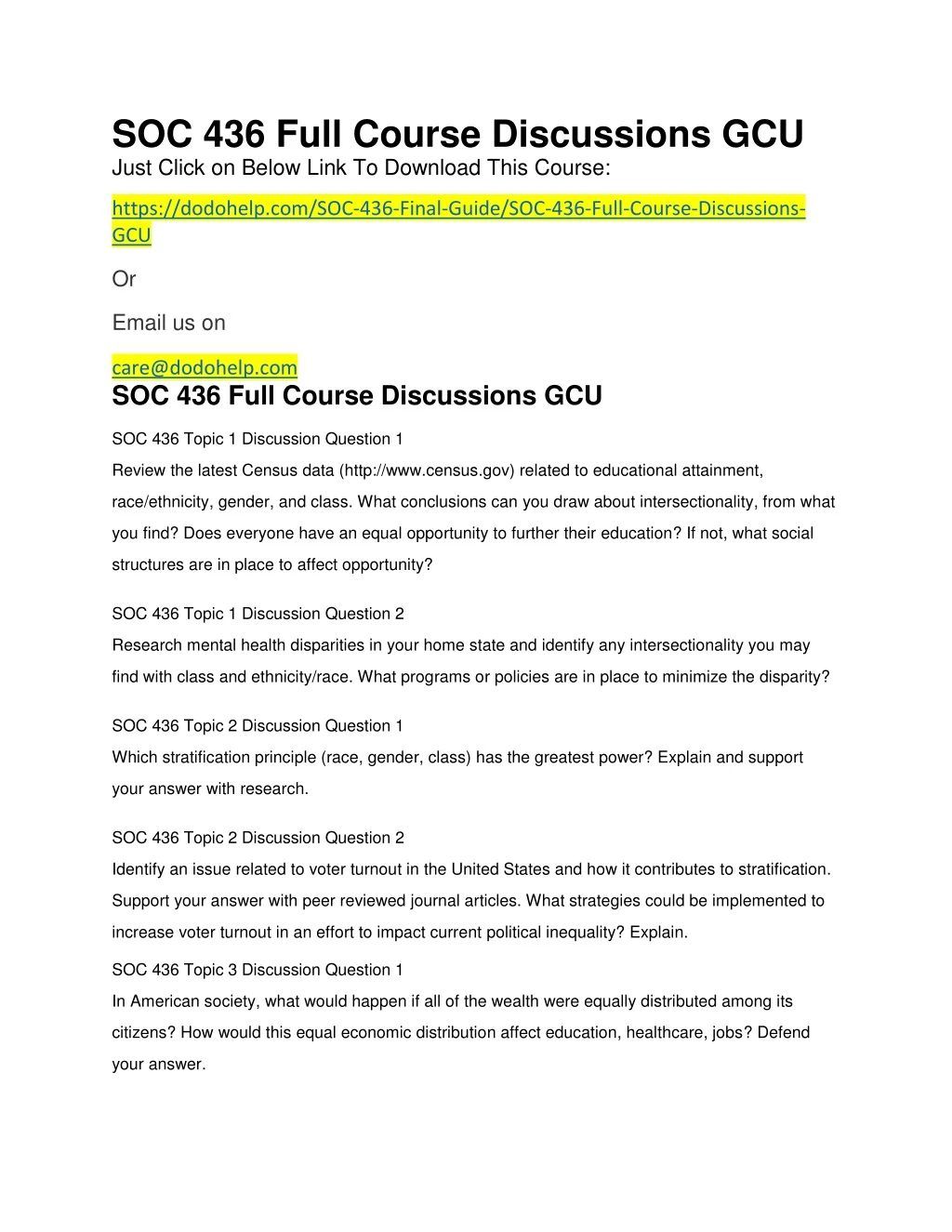 soc 436 full course discussions gcu just click