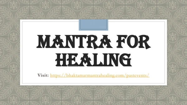 mantra for healing