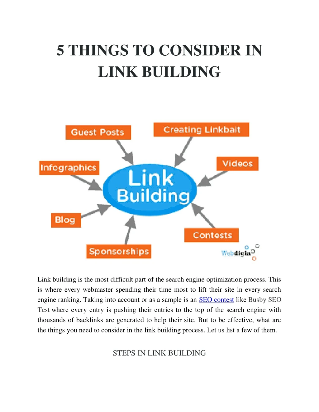 5 things to consider in link building