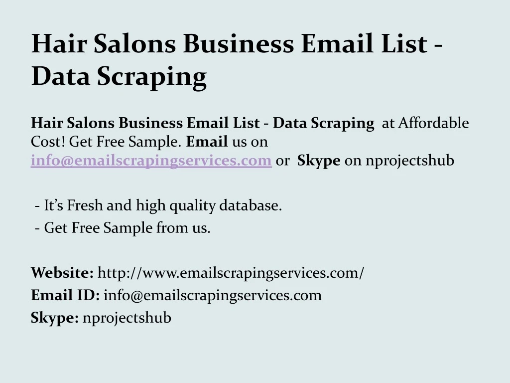 hair salons business email list data scraping