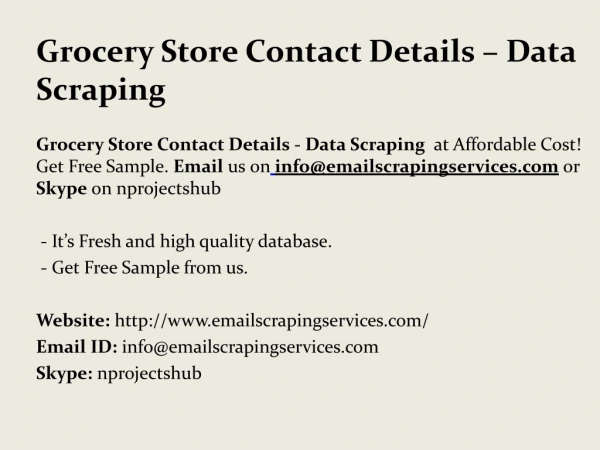 grocery store contact details data scraping
