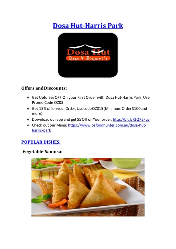 15% Off - Dosa Hut-Harris Park-Harris Park