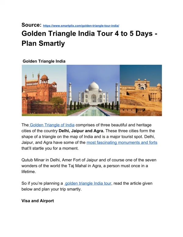 Golden Triangle India Tour 4 to 5 days