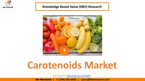 Carotenoids Market Size- KBV Research