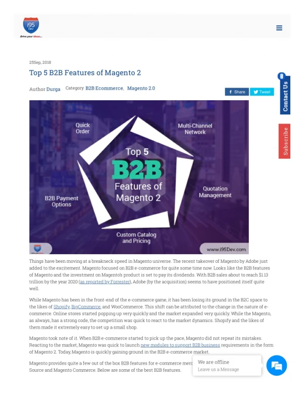Top 5 B2B Features of Magento 2