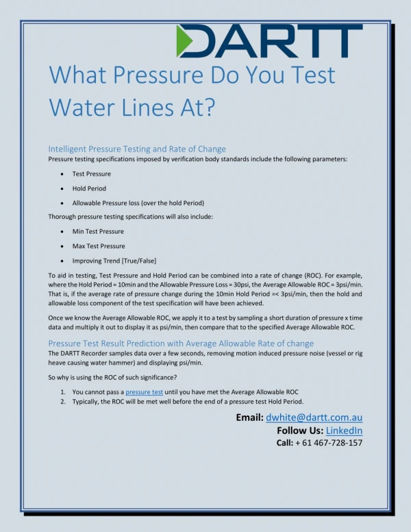 What Pressure Do You Test Water Lines At?