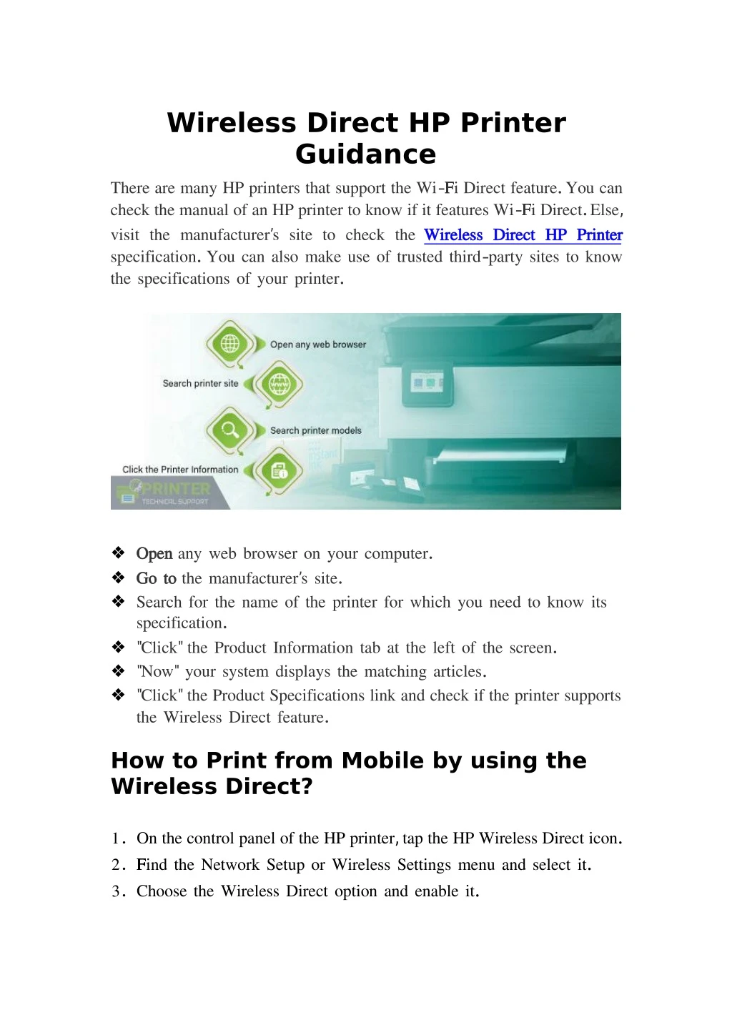 wireless direct hp printer guidance