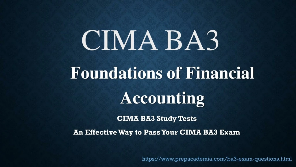 cima ba3 foundations of financial accounting