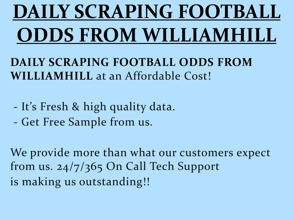 daily scraping football odds from williamhill