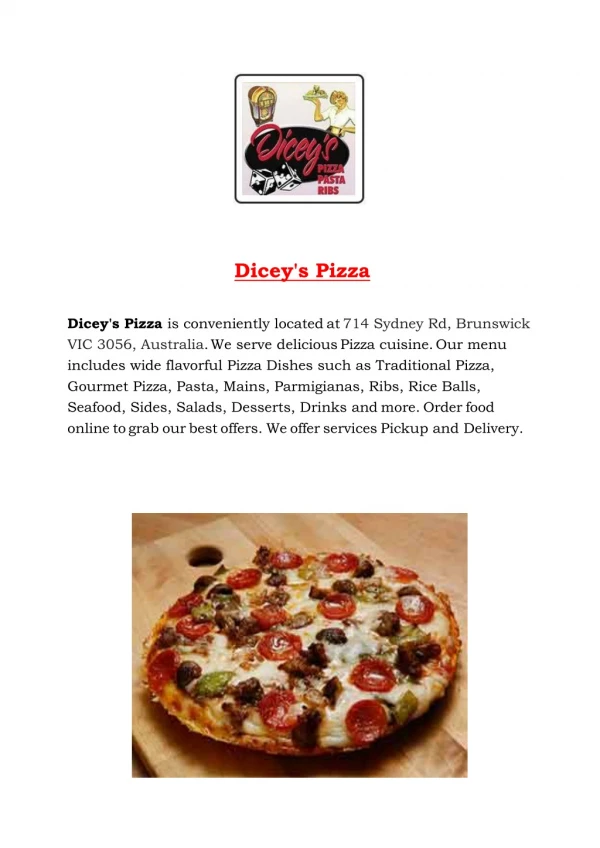 15% Off - Dicey's Pizza-Bruarong - Order Food Online