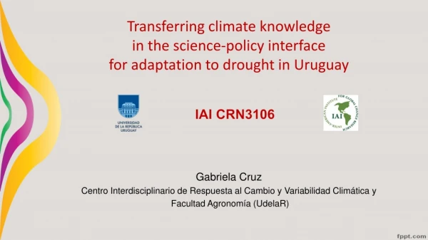 Transferring climate knowledge in the science-policy interface