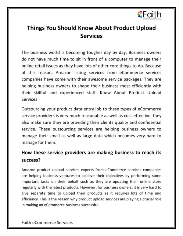 Things You Should Know About Product Upload Services