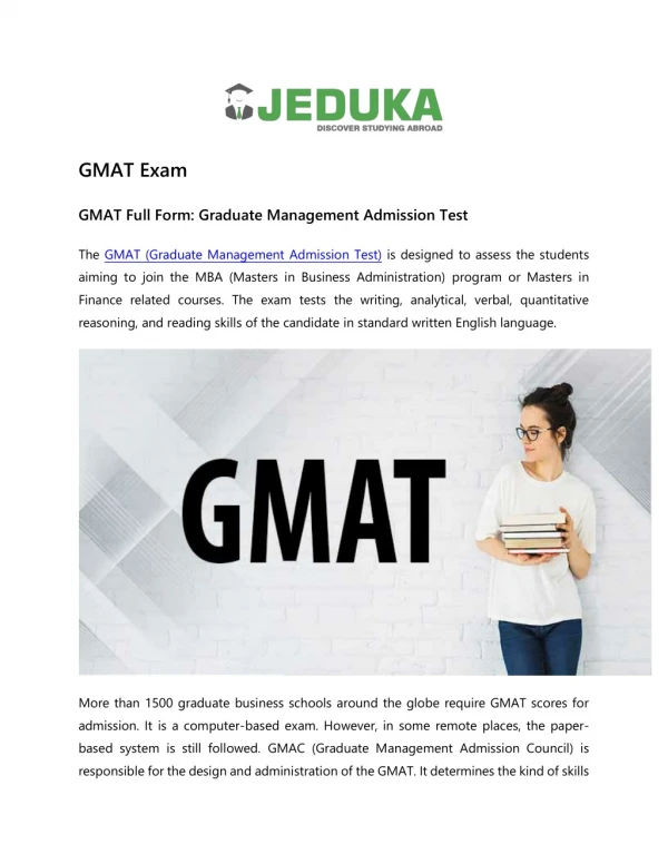 GMAT Exam - Registration, Eligibility, Fees, Dates, Preparation, Result and more