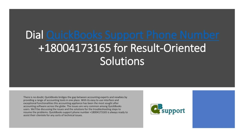 dial quickbooks support phone number 18004173165 for result oriented solutions