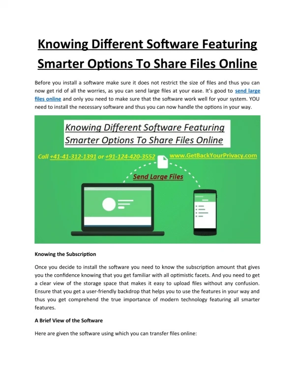 Knowing Different Software Featuring Smarter Options To Share Files Online