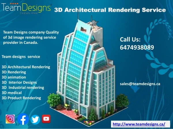 3D Architectural Rendering service in Canada