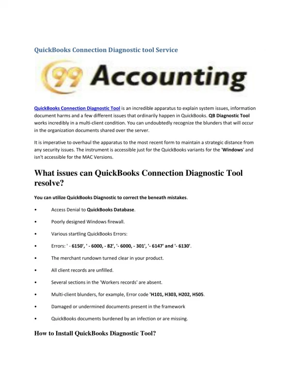 Quickbooks diagnostic tool download
