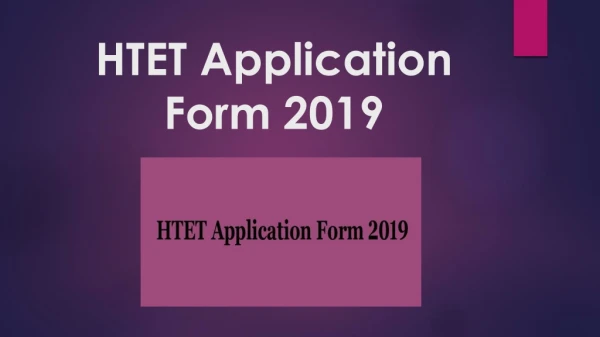 HTET Application Form 2019 | Haryana TET Online Form, Last Date