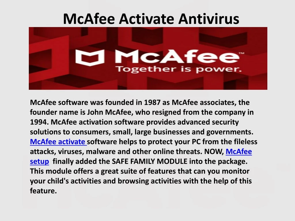 mcafee activate antivirus