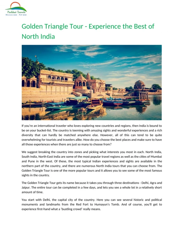 Golden Triangle Tour - Experience The Best Of North India