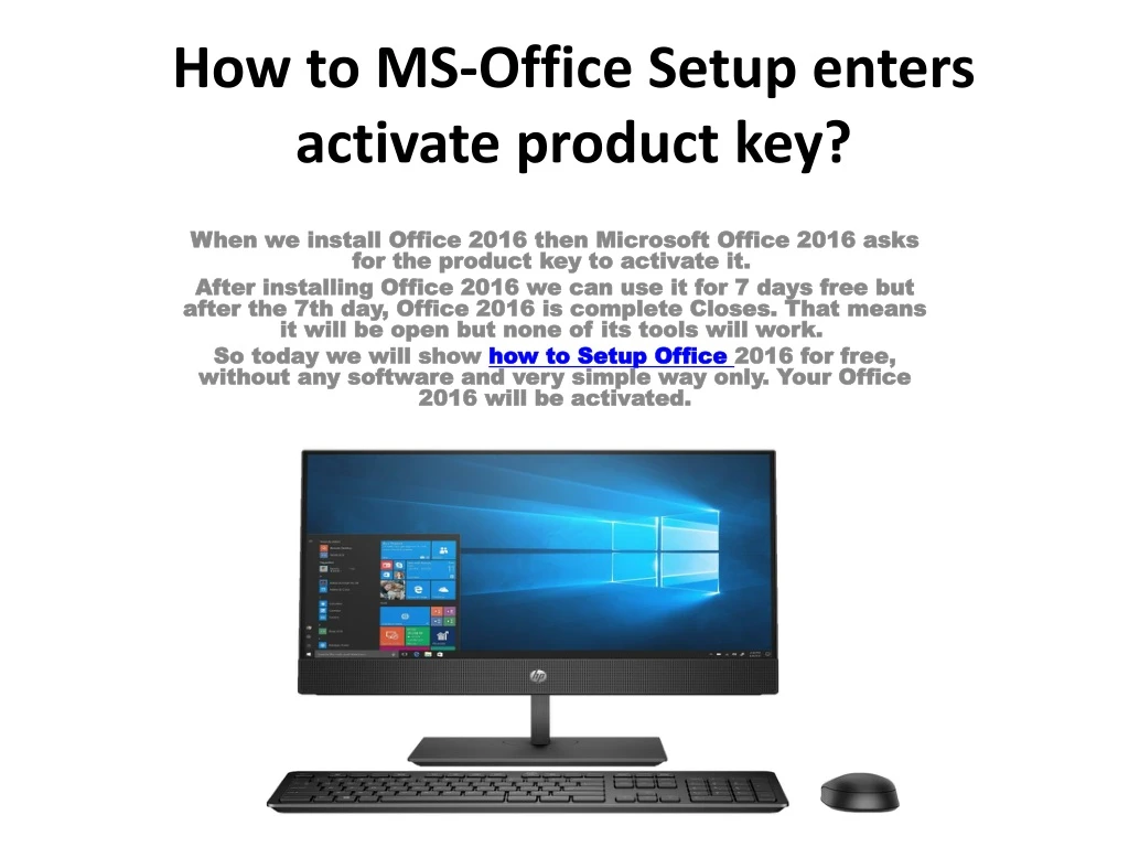 how to ms office setup enters activate product key