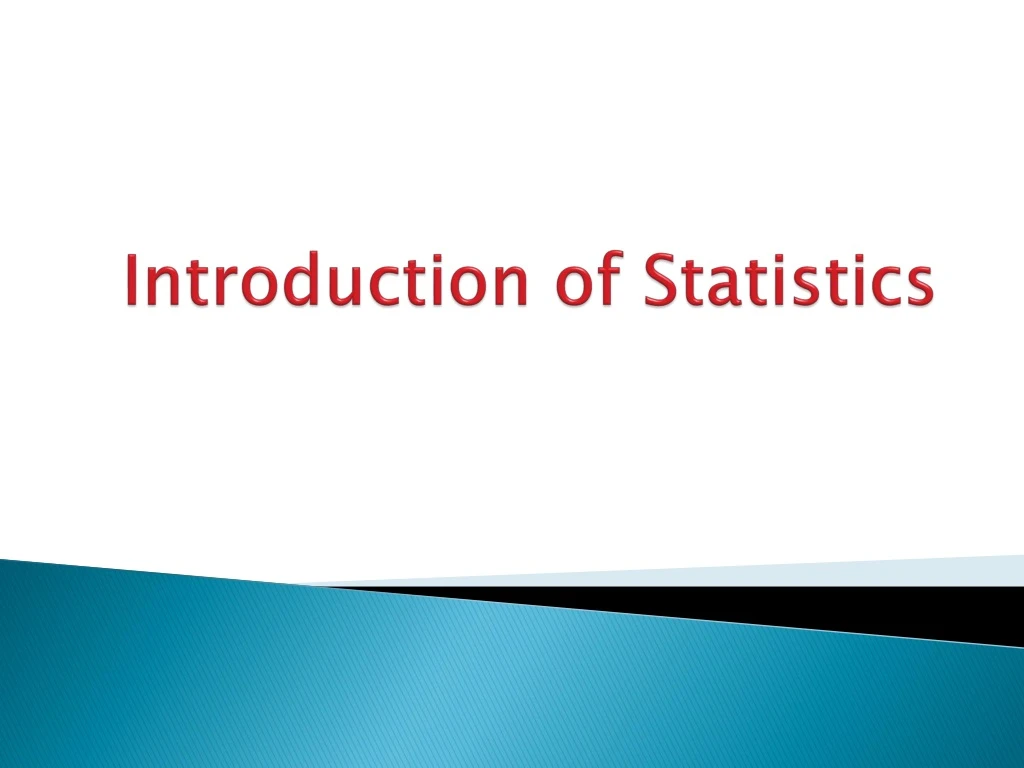 introduction of statistics