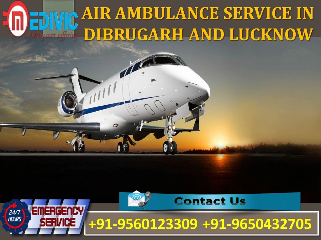 air ambulance service in dibrugarh and lucknow