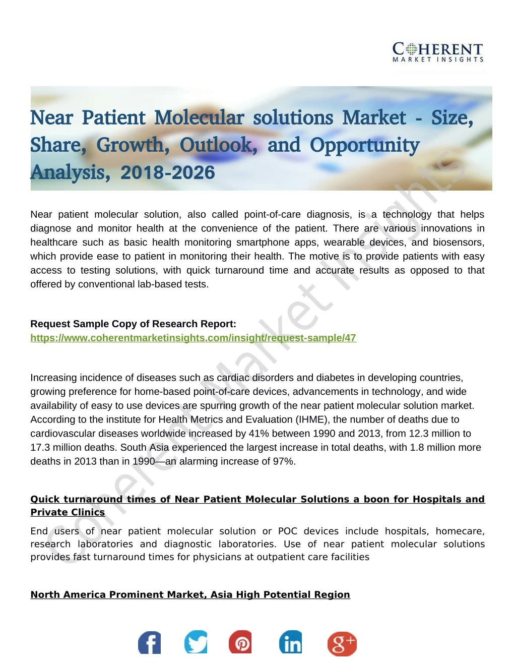 near patient molecular solutions market size near