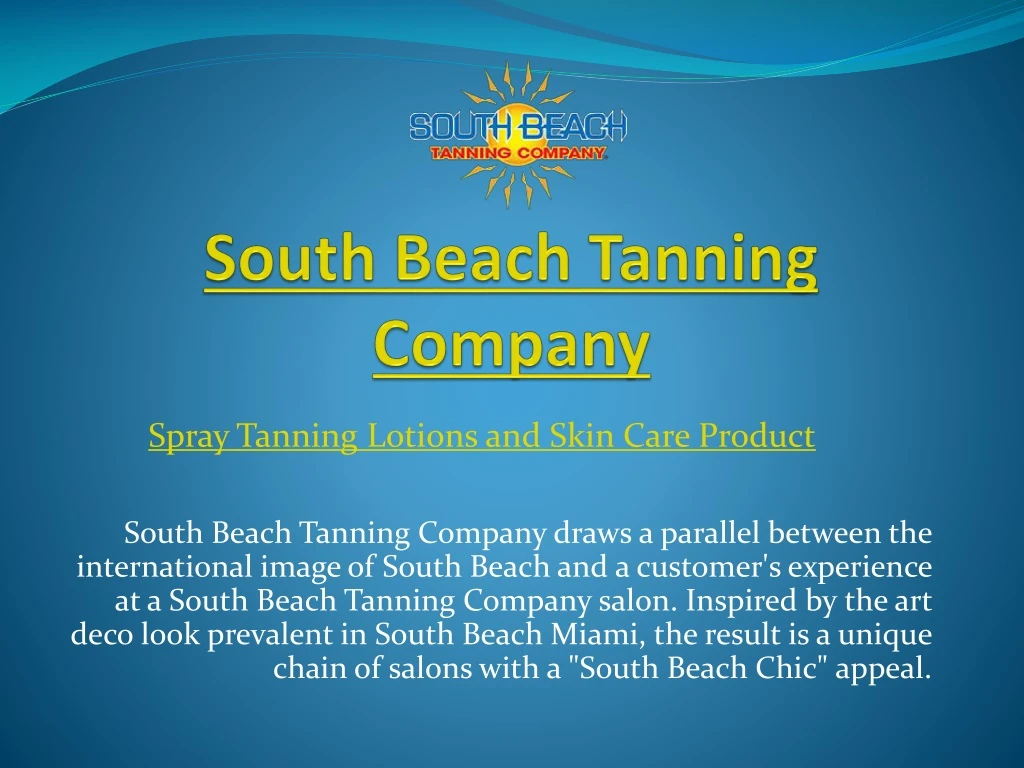 south beach tanning company