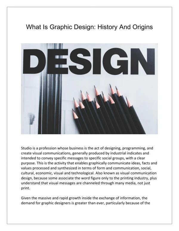 What Is Graphic Design: History And Origins