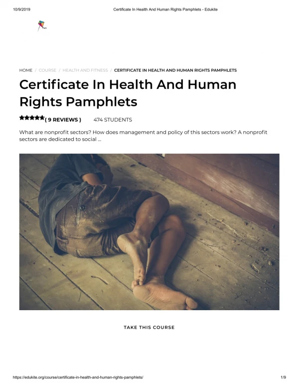 Certificate In Health And Human Rights Pamphlets - Edukite