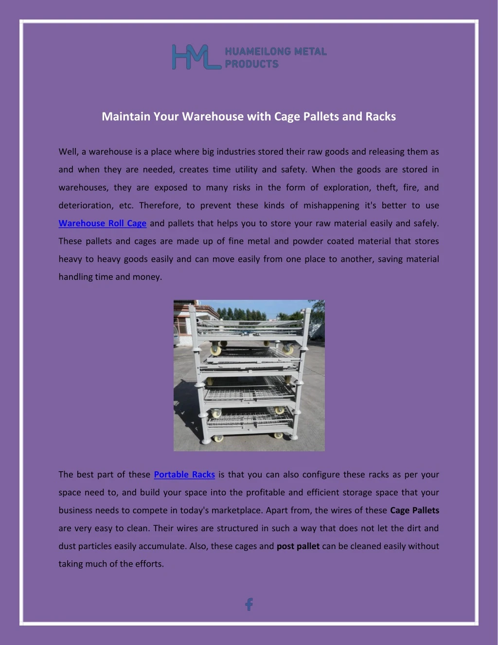 maintain your warehouse with cage pallets