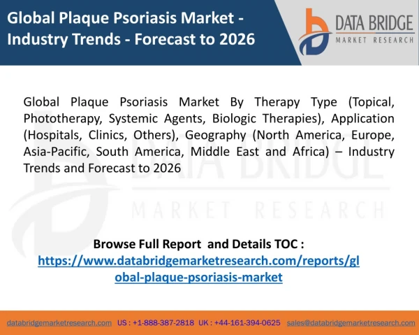 Global Plaque Psoriasis Market - Industry Trends - Forecast to 2026