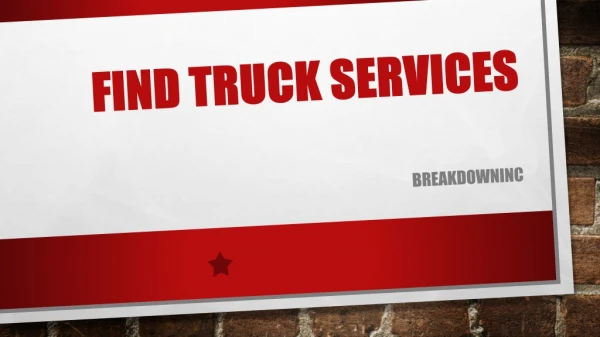 Find Truck Repair Services
