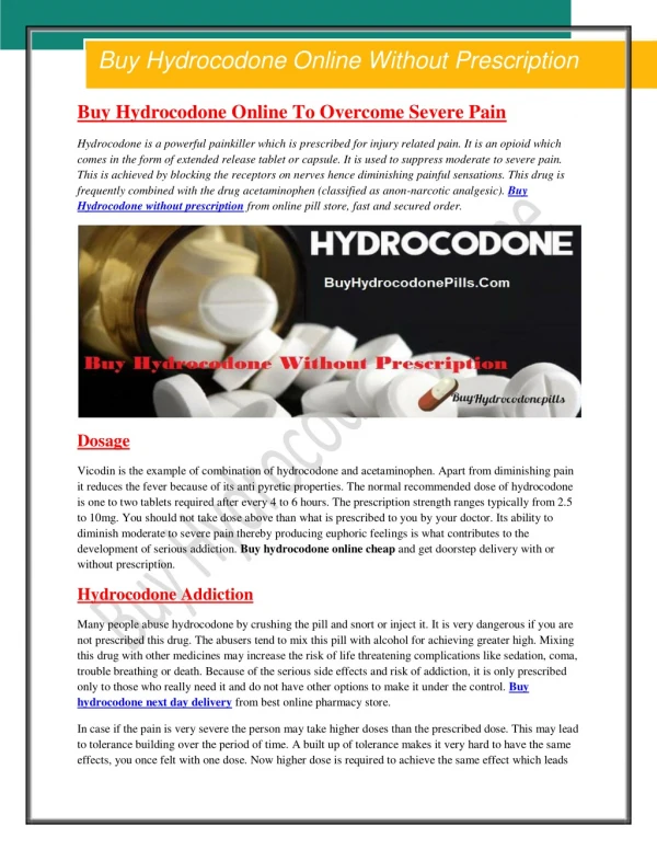 Hydrocodone Buy Online :: BuyHydrocodonePills.Com