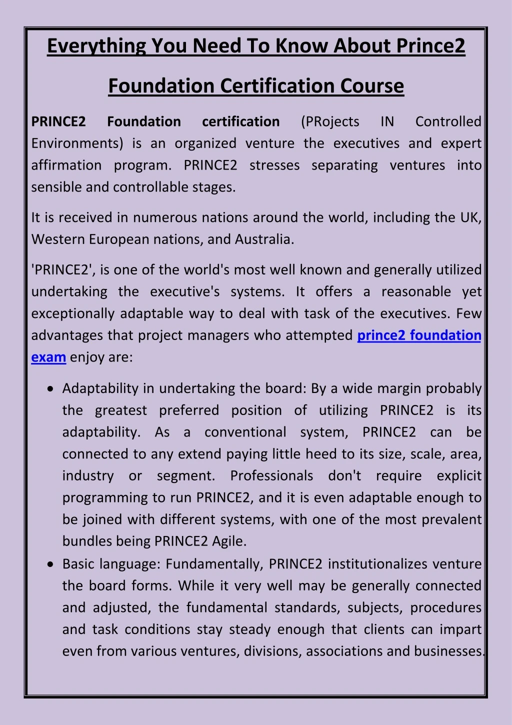 everything you need to know about prince2