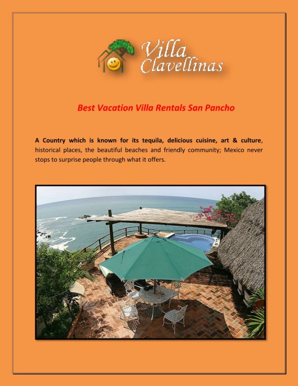 Best Vacation Villa Rentals San Pancho