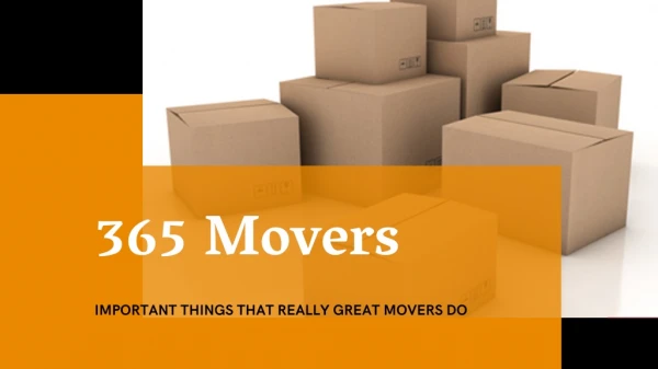 House and Office Moving-365 Movers