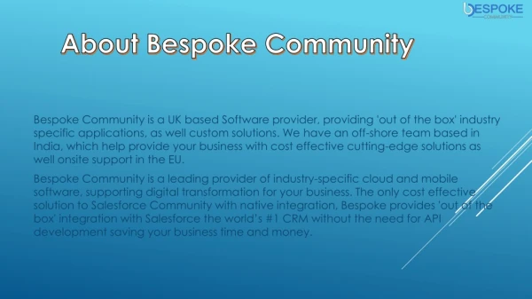 Salesforce Customer Community UK | Salesforce Partner Community | BespokeCommunity