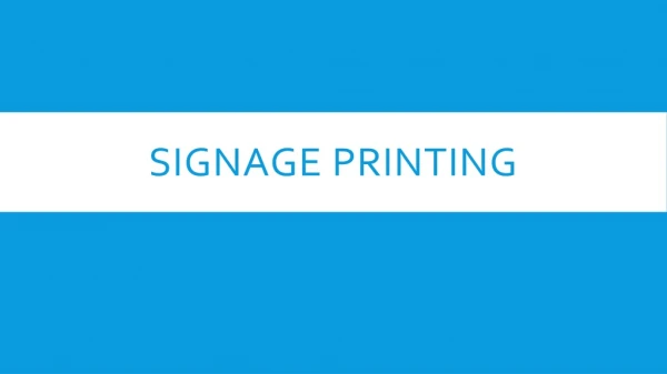 Signs Printings