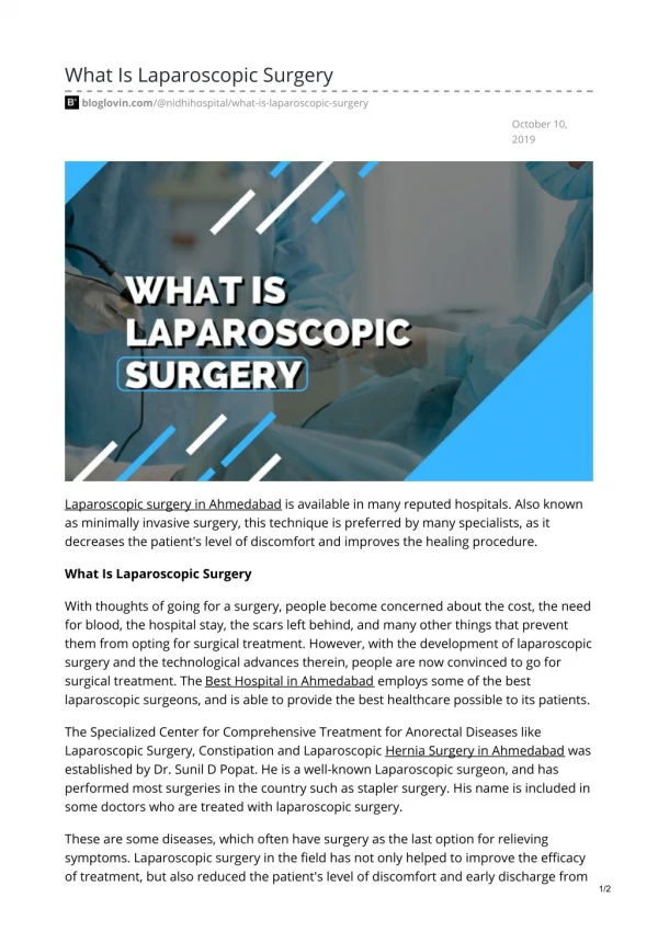 What Is Laparoscopic Surgery