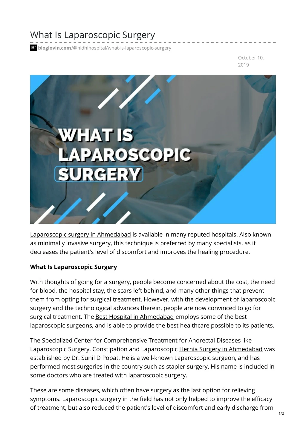 what is laparoscopic surgery