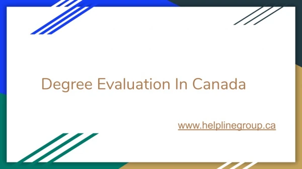Degree Evaluation In Canada