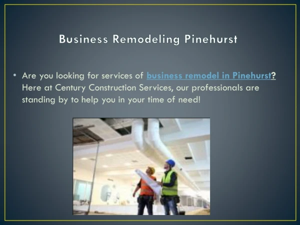Disaster Reconstruction Pinehurst