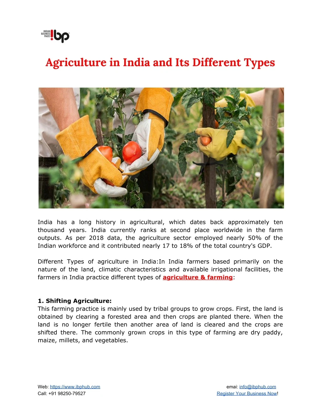 agriculture in india and its different types