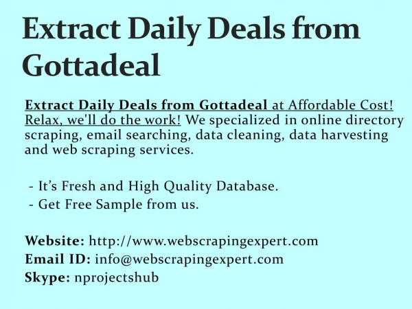 Extract Daily Deals from Gottadeal