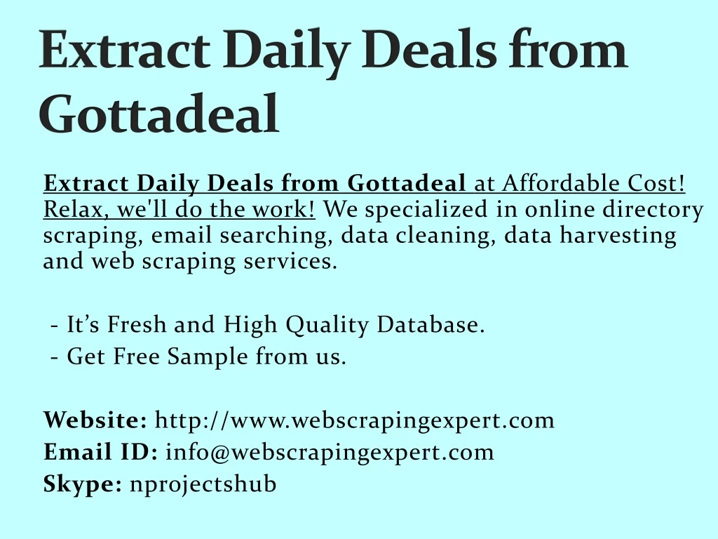 extract daily deals from gottadeal