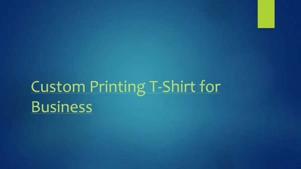 T Shirt Printing for Business