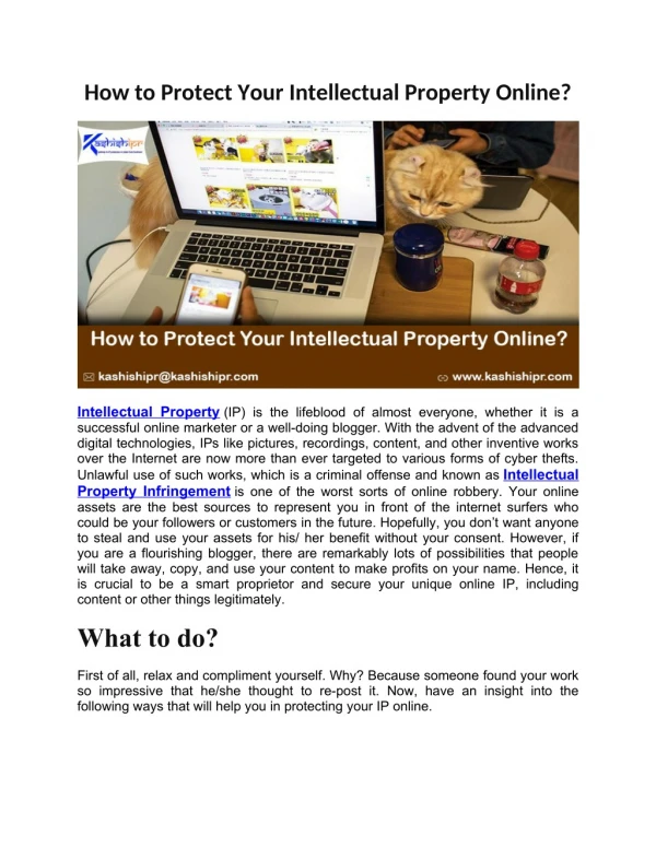 How to Protect Your Intellectual Property Online?