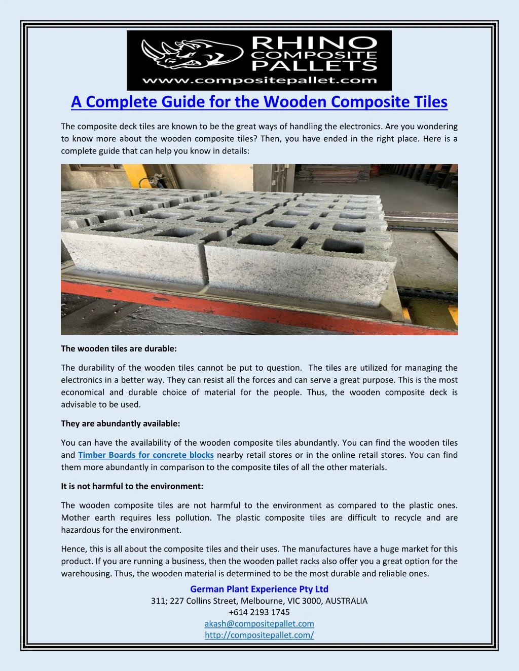 a complete guide for the wooden composite tiles